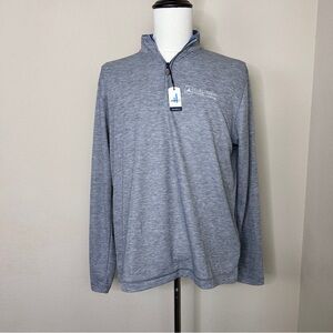 NWT Johnnie O Shirt Mens Large Gray Pullover 1/4 Zip Lightweight Mock Neck